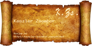 Keszler Zsombor névjegykártya
